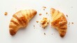 © Keattipoom - Freshly Baked Croissants - Delicious French Breakfast Pastries on White Background High-Resolution Image