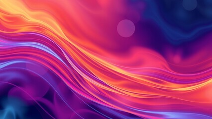 Vibrant abstract background with wavy lines in shades of purple, pink, orange, and blue.