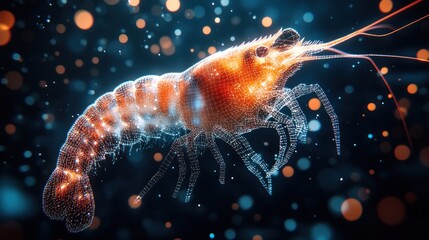 Wall Mural - Shrimp in a Digital World