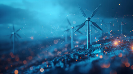 futuristic wind energy technology, renewable power generation, digital transformation, sustainable g