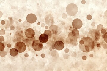 Wall Mural - Abstract line art illustration featuring brown bokeh circles creating a captivating background with artistic particle effects