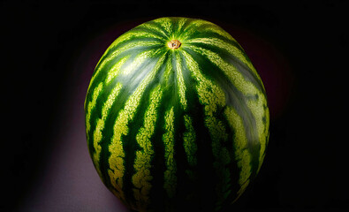 Wall Mural - Watermelon on black background