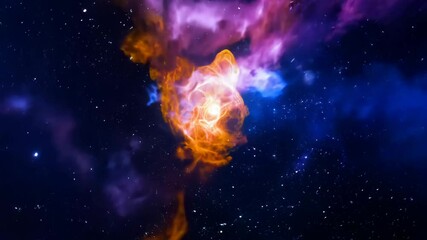 Wall Mural - moving nebulas space travel hyperlapse floating through galaxy stars planet universe cosmic travel o