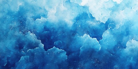 Aufkleber - Cartoon rendering in 3D of a blue watercolor background