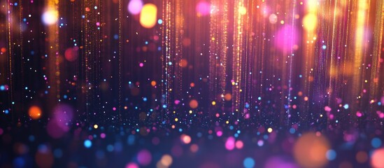 Leinwandbilder - Beautiful light flares in a 3D cartoon rendering Glowing streaks on a dark background create a luminous abstract sparkling lined setting Elegant confetti and sequin backdrop for a festive atmospher