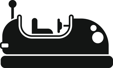 Poster - Simple glyph of a bumper car, a classic amusement park attraction, perfect for conveying fun and excitement