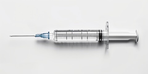 Photo medical syringe on white background