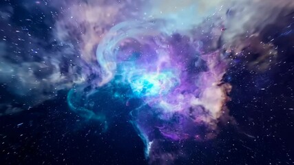 Wall Mural - moving nebulas space travel hyperlapse floating through galaxy stars planet universe cosmic travel o