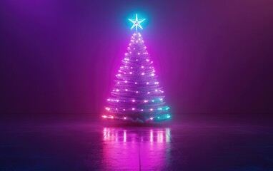 Aufkleber - Background display for showcasing products 3D rendering illustration of a Christmas tree