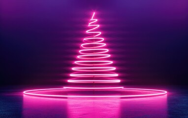Aufkleber - Background display for showcasing products 3D rendering illustration of a Christmas tree