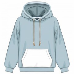 Wall Mural - Hoodie with drawstrings, clothing element, hand-drawn illustration, modern colors, isolated on white background