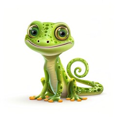 Gecko Aether animal cartoon isolated whitebackground 16:9