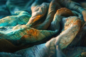 Wall Mural - A close-up view of a cozy blanket on a bed, ideal for interior design and lifestyle photography projects