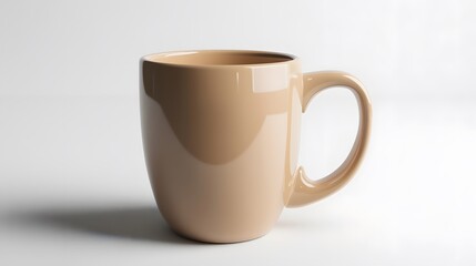 Simple Ceramic Mug: A single, unadorned ceramic coffee mug, centered on a white background, with a slight shadow for depth.
