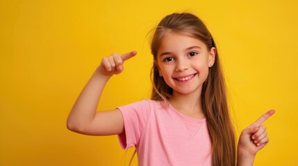 Canvas Print - A young child with long hair wearing a pink shirt, ideal for family or children's-themed projects