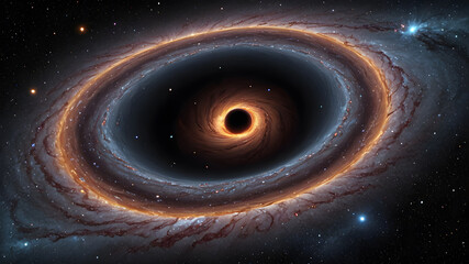 Wall Mural - view from space to a spiral galaxy and stars. universe filled with stars, nebula and galaxy.