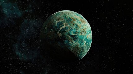 Wall Mural - a planet in the outer space with stars in the background, suitable for use in space-themed illustrat