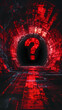 © xuan - Digital technology design with red question mark