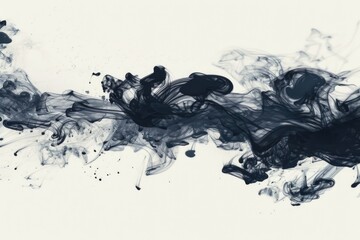 Poster - A close-up shot of ink spreading out in water with dark brown colors