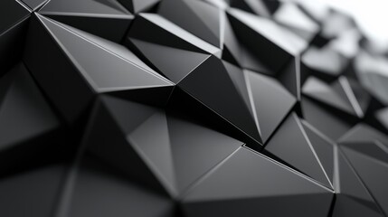 Wall Mural - An abstract 3-D banner with a dark surface with triangular pyramids.