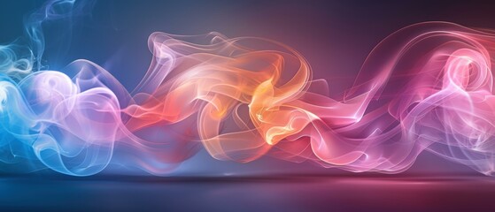 Canvas Print - Abstract design with colorful flowing lines. AI.