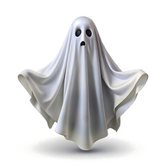 Wall Mural - halloween ghost isolated on white