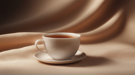 cup of tea isolated on brown  background 