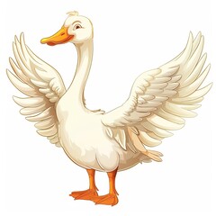 Canvas Print - Geese Sympathy emotion fantasy animal cartoon isolated whitebackground