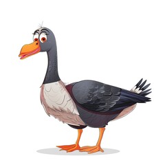 Poster - Geese Void/Space element animal cartoon isolated whitebackground 16:9