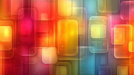 Wall Mural - colorful abstract background design with glowing squares and rectangles in vibrant hues showcasing d