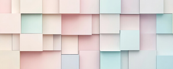 Wall Mural - A chic background with light color blocks arranged in an abstract pattern. The design incorporates pastel shades and smooth transitions for a stylish, contemporary effect.