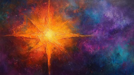 Wall Mural - Abstract Starburst Painting