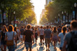 © Amir Bajric - Anonymous crowd of people walking on city street