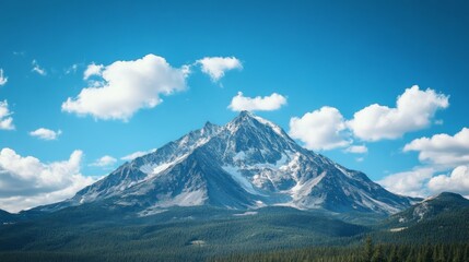 Wall Mural - Mountain Peak Against Blue Sky