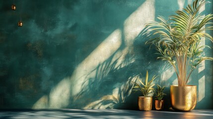 Wall Mural - Green indoor space with sunlight and plants