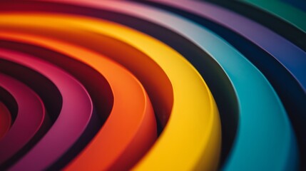 Poster - Abstract Colorful Paper Curves