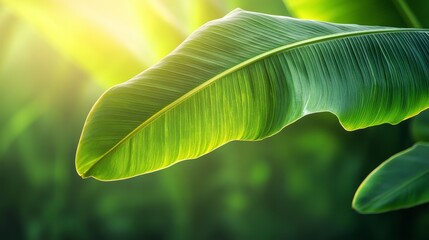 Poster - Tropical Banana Leaf in Sunlight