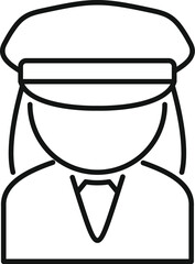 Poster - Simple line icon of a female driver wearing uniform and hat