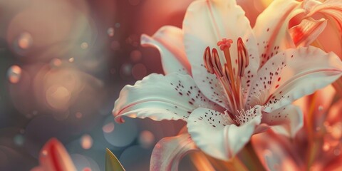 Poster - Close up of White Tiger Lily