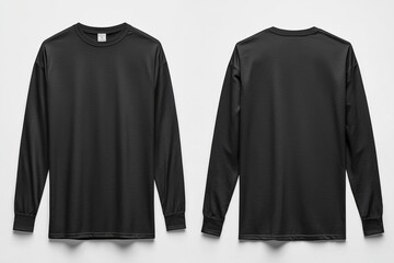 Black long sleeve tshirt mockup isolated created with Generative AI