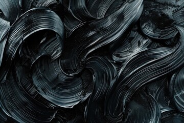 Canvas Print - A close-up shot of a bunch of black paint