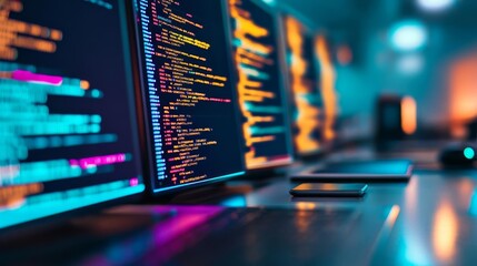 Virtual framework coding, augmented screens, modern tech office