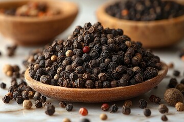 Wall Mural - Isolated Pile of Black Pepper on White Background: A Minimalist Food Photography Concept