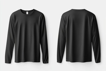 Black long sleeve tshirt mockup isolated created with Generative AI