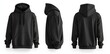 © MOUNSSIF - Blank black hoodie template. Hoodie sweatshirt long sleeve with clipping path, hoody for design mockup for print, isolated on white background.