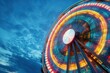 © SKIMP Art - Ferris wheel, colorful lights, blue sky, wide-angle lens, cinematic feel Generative AI