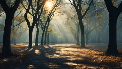 Wall Mural - morning in the forest