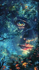 Canvas Print - Surreal Forest Dream: A Psychedelic Journey Through the Mind