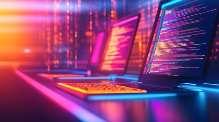 Frontend UI coding, virtual screens, augmented reality, futuristic tech lab