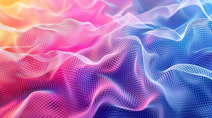 Wall Mural - colorful abstract waves of light creating a smooth, flowing texture in shades of pink and blue under